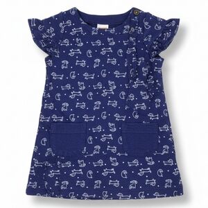 Gymboree 2T Preppy Puppy Navy Dachshund Doxie Dog Sweatshirt Dress
